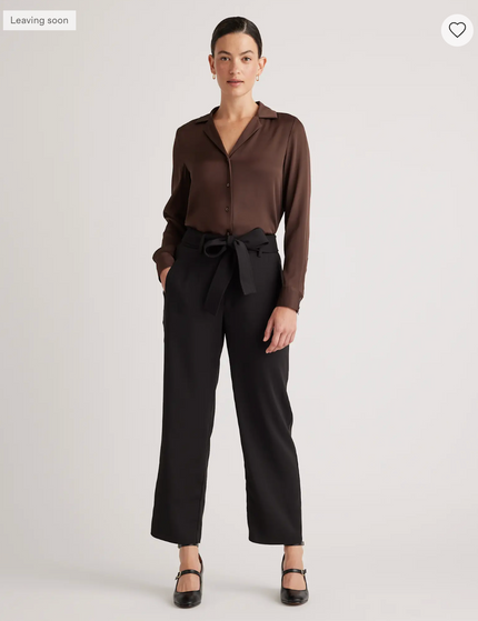 EVORA® Stretch Crepe Paperbag Pants
