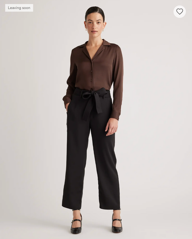 EVORA® Stretch Crepe Paperbag Pants