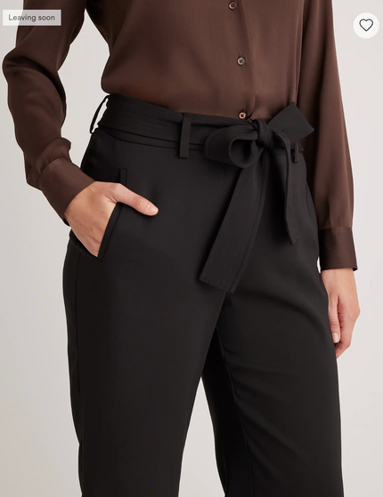 EVORA® Stretch Crepe Paperbag Pants
