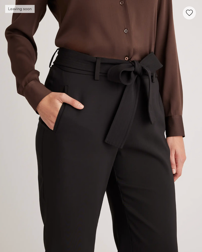EVORA® Stretch Crepe Paperbag Pants