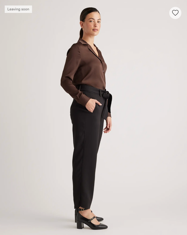 EVORA® Stretch Crepe Paperbag Pants