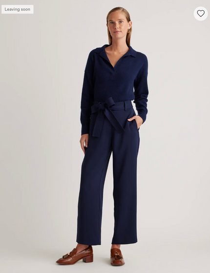 EVORA® Stretch Crepe Paperbag Pants