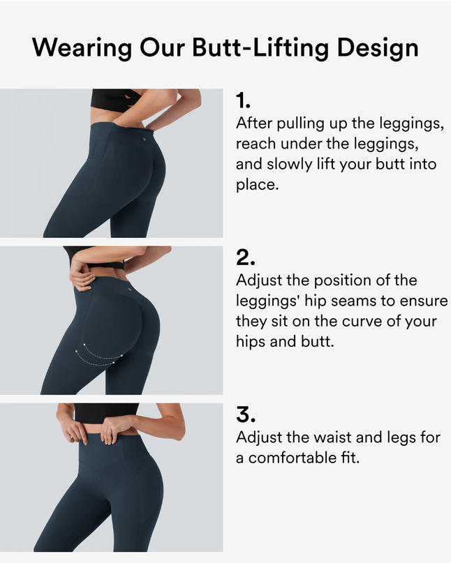 EVORA® High Waisted Scrunch Butt Lifting Tummy Control Pocket Shaping Training Leggings