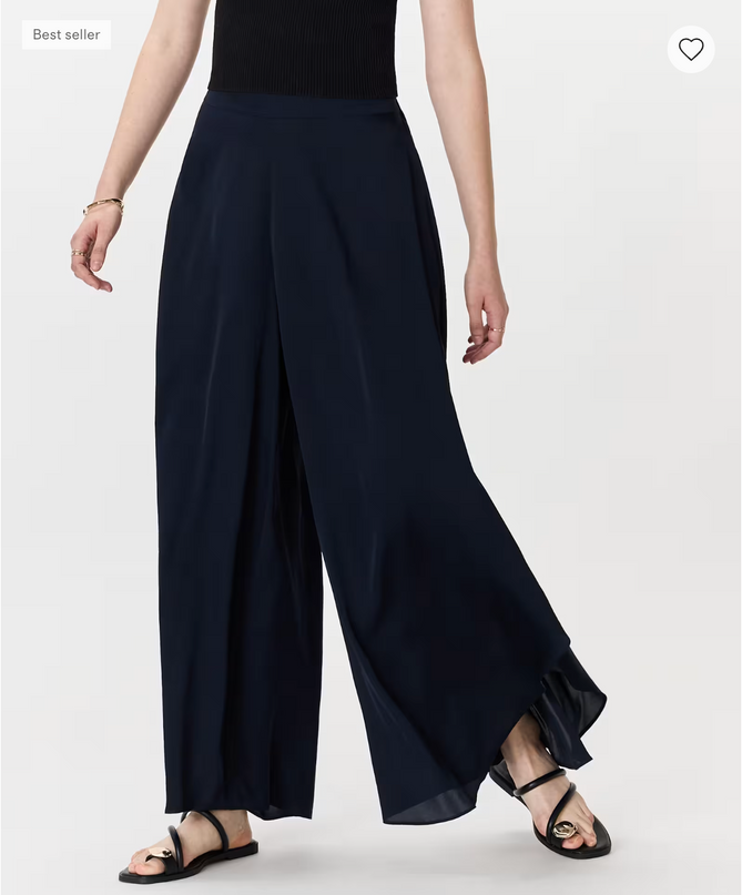 EVORA® Stretch Silk Palazzo Pants