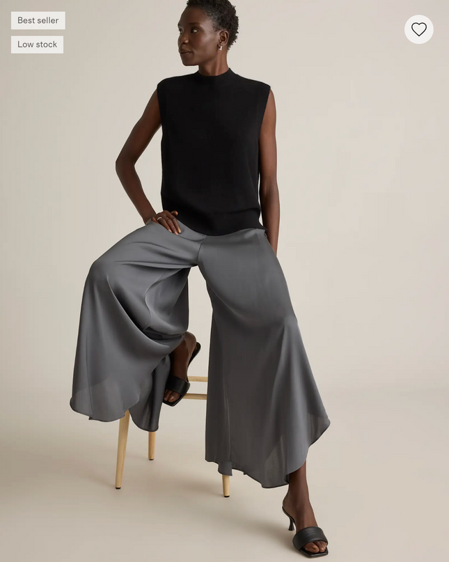 EVORA® Stretch Silk Palazzo Pants
