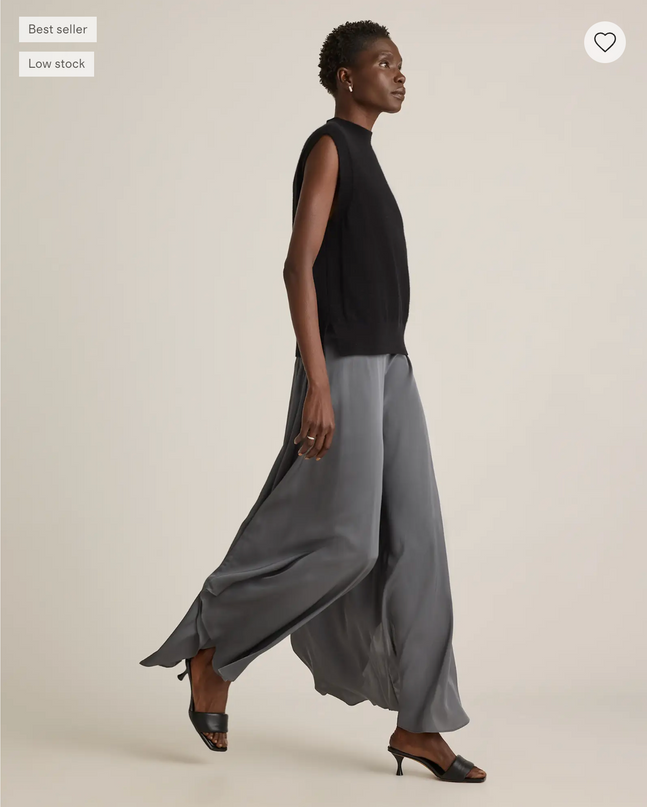 EVORA® Stretch Silk Palazzo Pants