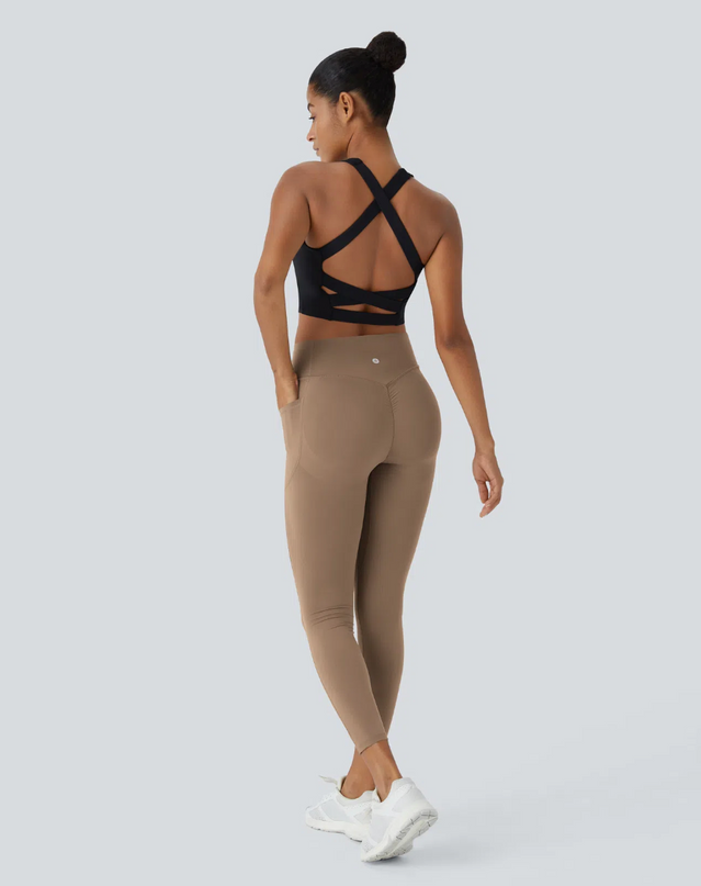 EVORA® High Waisted Scrunch Butt Lifting Tummy Control Pocket Shaping Training Leggings