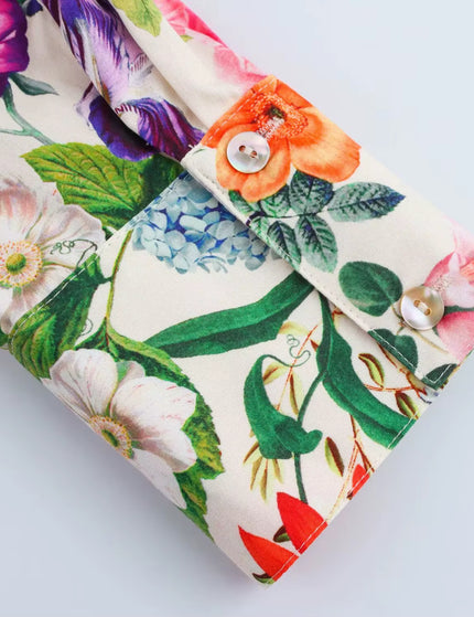 Flower Print Shirt Casual Jacket for Women Summer Outerwear Cardigan Shirt Sun Protection Top for Women